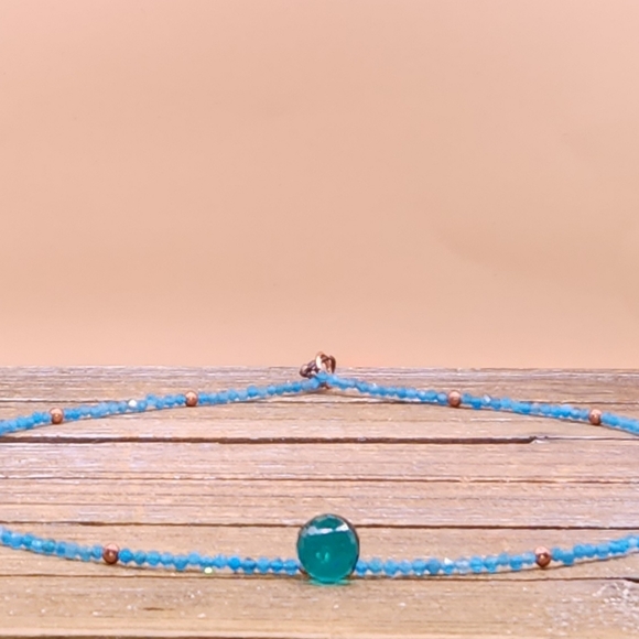 Persephone's Daughter Jewelry - Apatite, London Blue Topaz and Copper Beaded Necklace